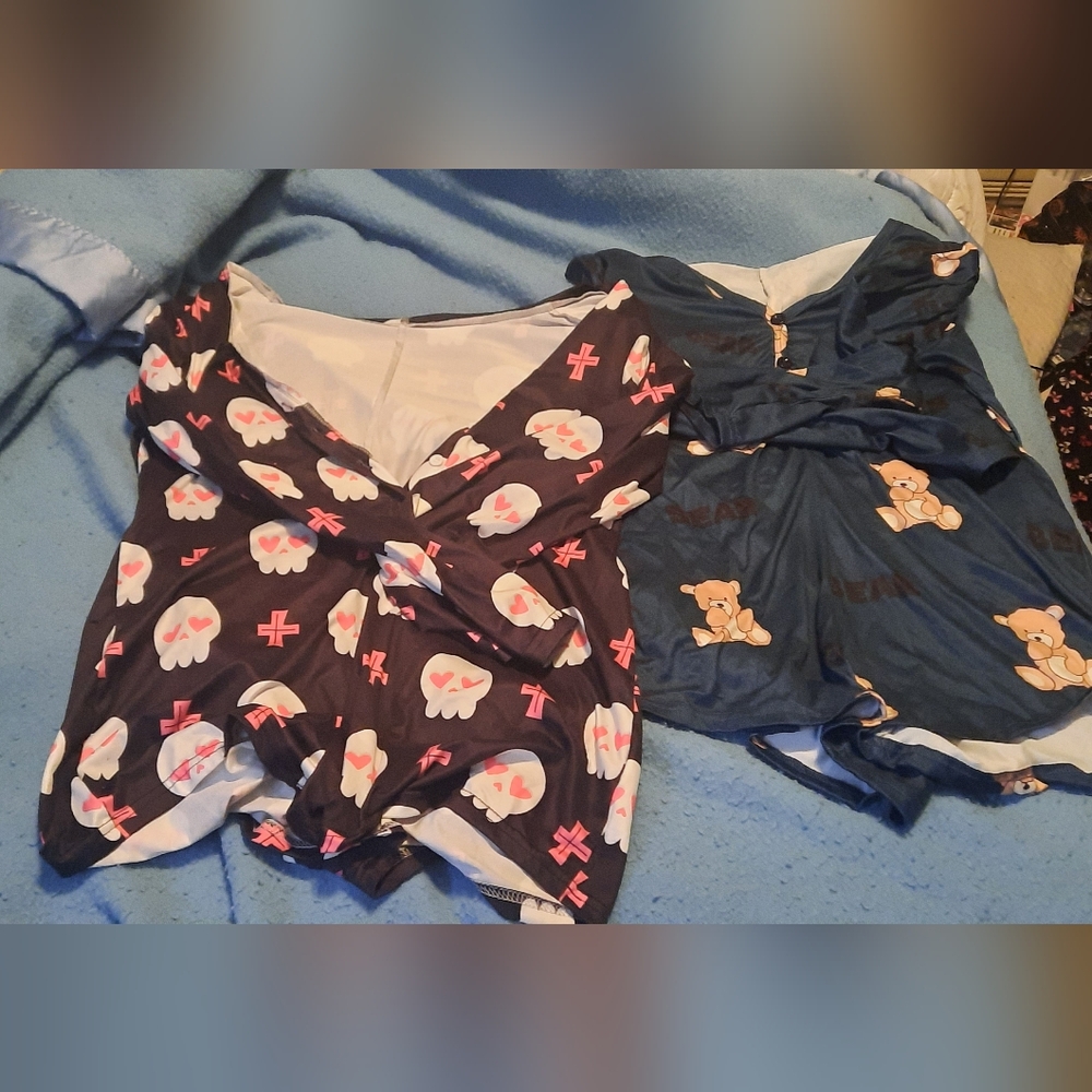 SHEIN Black and Blue Pajama Set